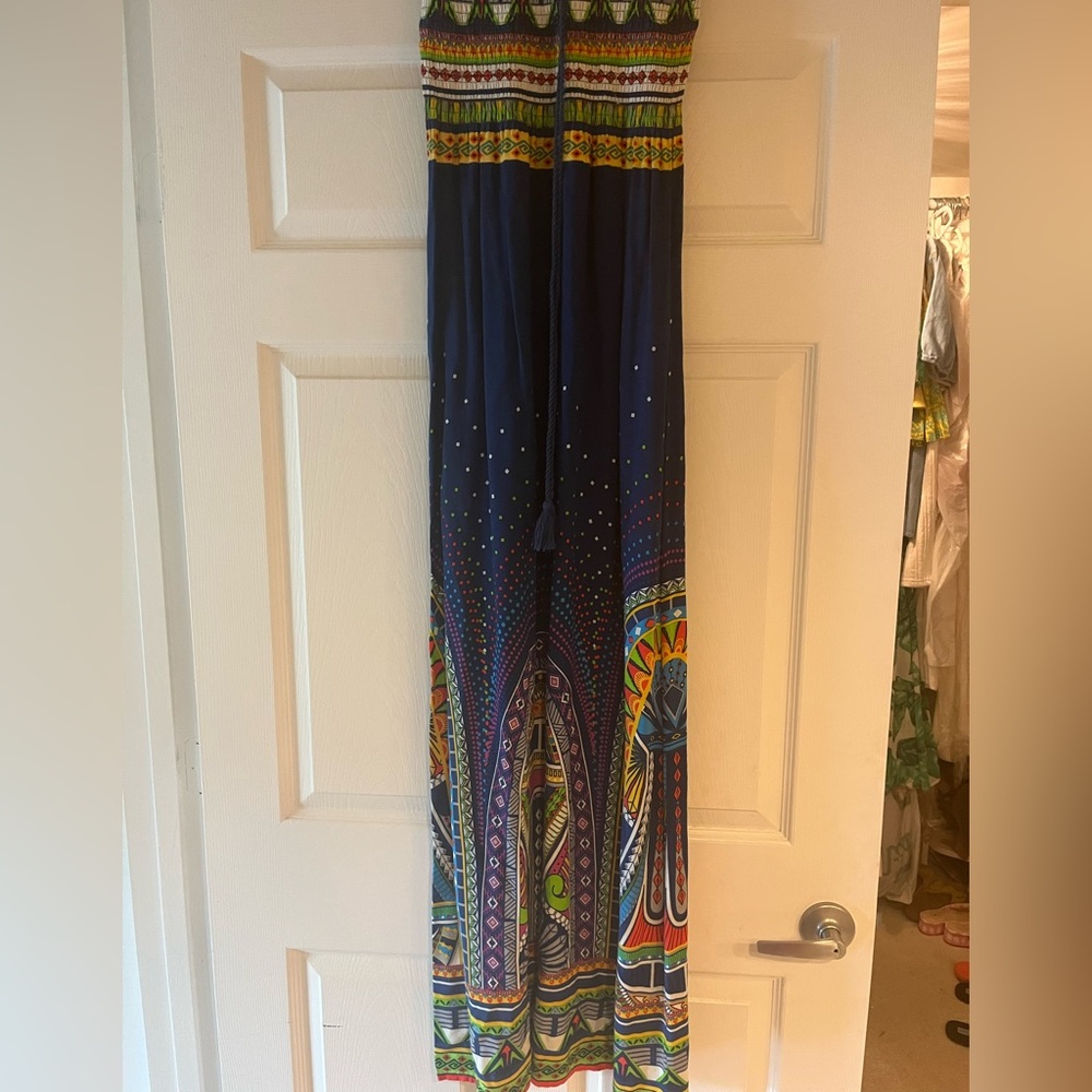 Flying tomato boho print strapless maxi dress.